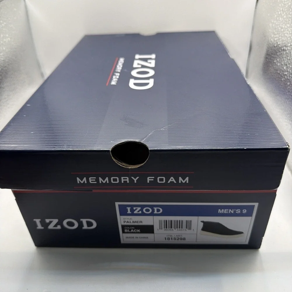 Izod Palmer Chukka Boots Men's Black Faux Leather Memory Foam Lace Up Casual - 9